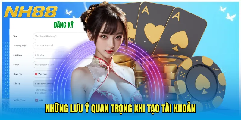 Những lưu ý quan trọng khi tạo tài khoản